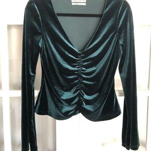 Green Velvet Urban Outfitters Crop Top